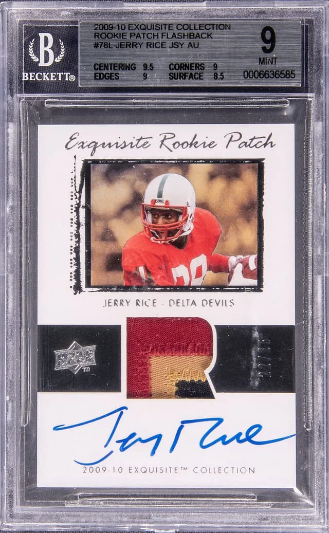 2009-10 Upper Deck Exquisite Collection Jerry Rice Flashback #78L card image