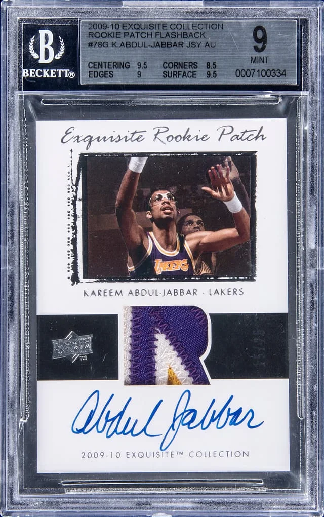 2009-10 Upper Deck Exquisite Collection Kareem Abdul-Jabbar Patch Flashback #78G card image