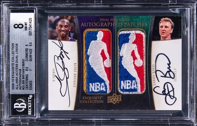 2009-10 Upper Deck Exquisite Collection Kobe Bryant/Larry Bird All-NBA Access Dual Logos Autographs #DL-BB card image
