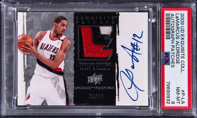 2009-10 Upper Deck Exquisite Collection LaMarcus Aldridge Autograph Patch #P-LA card image