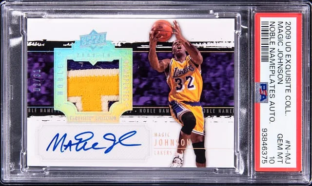 2009-10 Upper Deck Exquisite Collection Magic Johnson Noble Nameplates Autograph #N-MJ card image