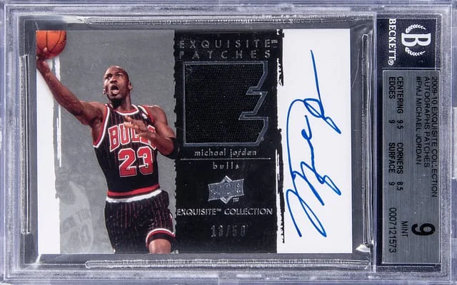 2009-10 Upper Deck Exquisite Collection Michael Jordan Exquisite Autograph Patches #PMJ card image