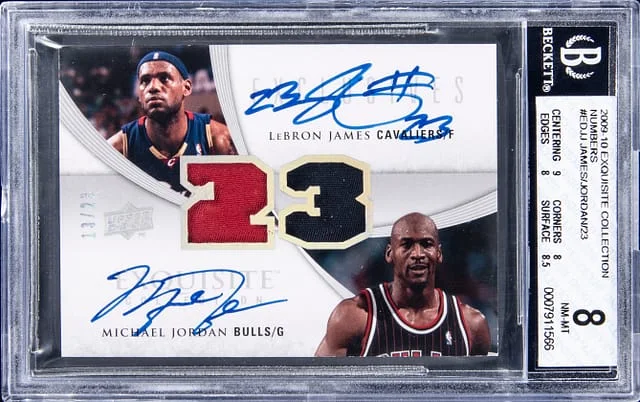2009-10 Upper Deck Exquisite Collection Michael Jordan/LeBron James Numbers #ED-JJ card image