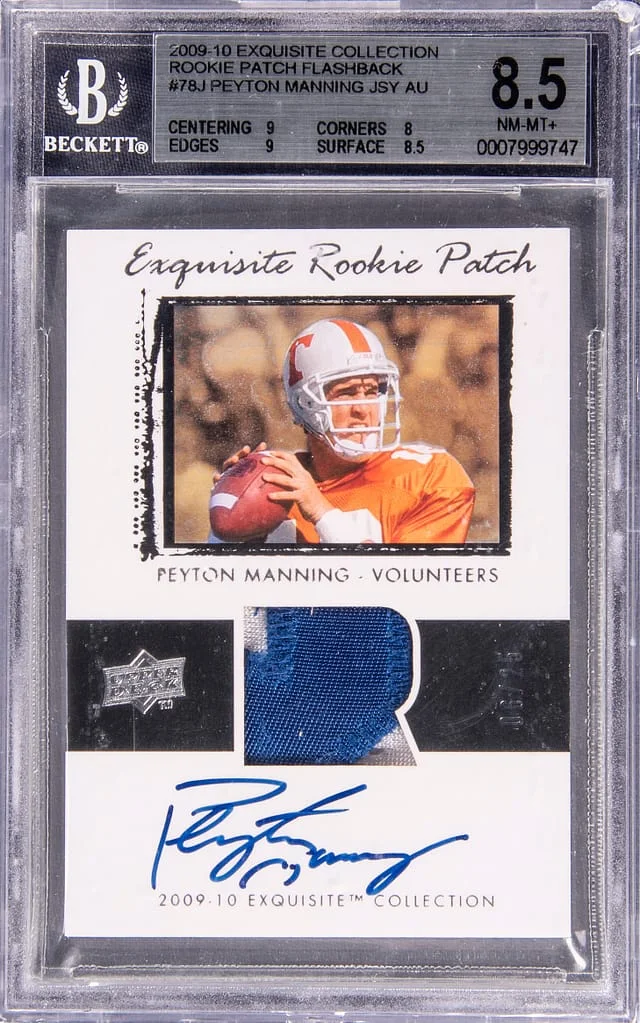 2009-10 Upper Deck Exquisite Collection Payton Manning Flashback #78J card image