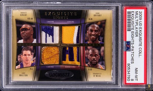 2009-10 Upper Deck Exquisite Collection Prince/Hamilton/Wallace/Billups/Grant/Bryant/Walton/O'Neal Exquisite Eights Patches #04FINL card image