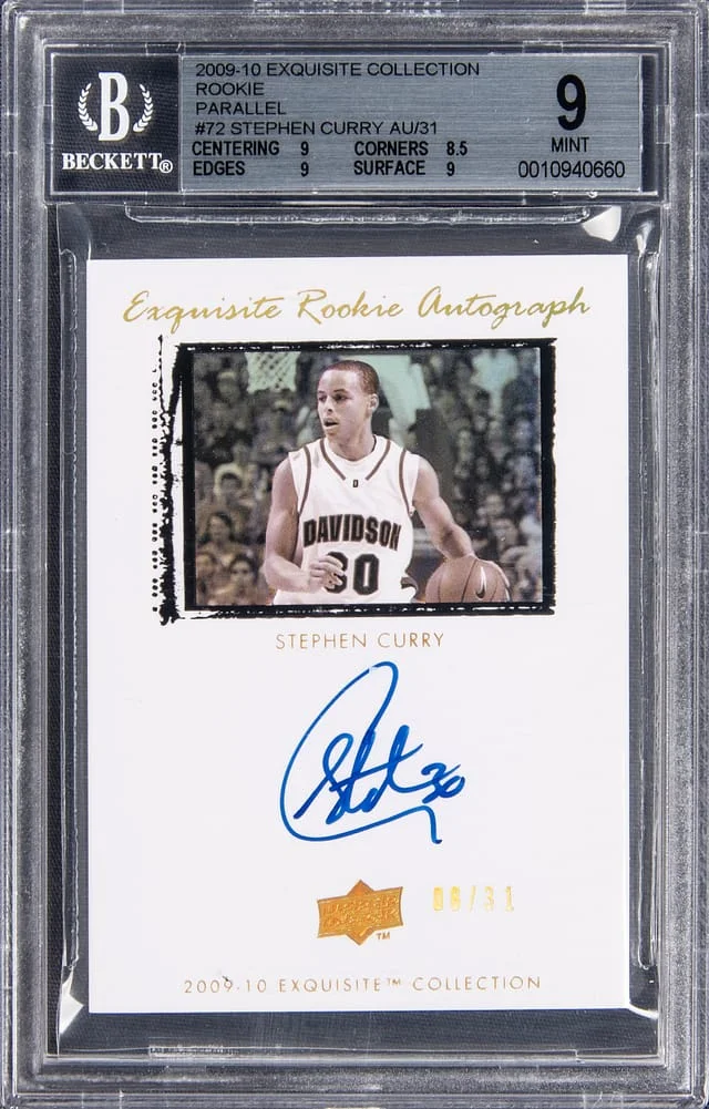 2009-10 Upper Deck Exquisite Collection Stephen Curry Autograph Parallel #72 card image