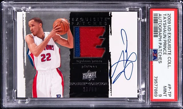 2009-10 Upper Deck Exquisite Collection Tayshaun Prince Autograph Patches #P-TP card image