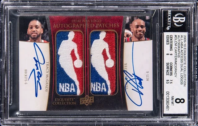 2009-10 Upper Deck Exquisite Collection Tracy McGrady/Vince Carter All-NBA Access Dual Logos Autographs #DL-CM card image