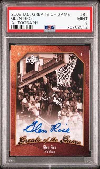 2009-10 Upper Deck Glen Rice Greats Of The Game Autograph #82 card image