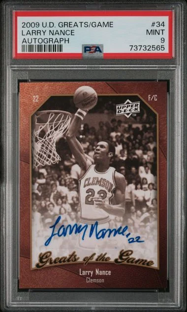 2009-10 Upper Deck Larry Nance Greats Of The Game Autograph #34 card image