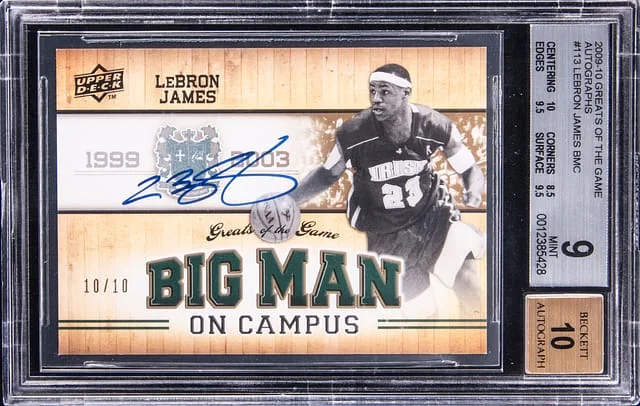 2009-10 Upper Deck LeBron James Greats of the Game Big Man on Campus Autographs #113 card image