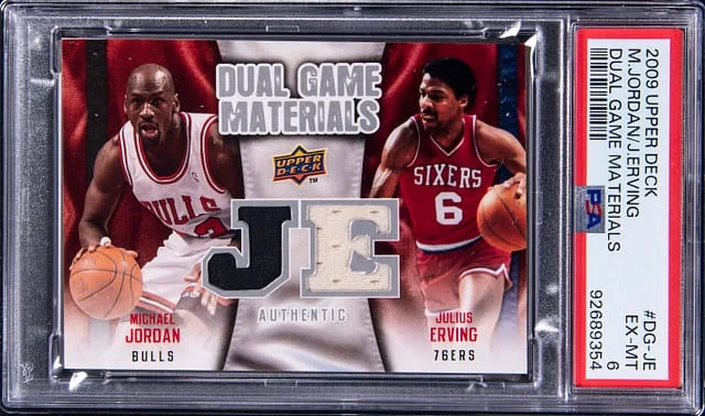 2009-10 Upper Deck Michael Jordan/Julius Erving Dual Game Materials #DG-JE card image