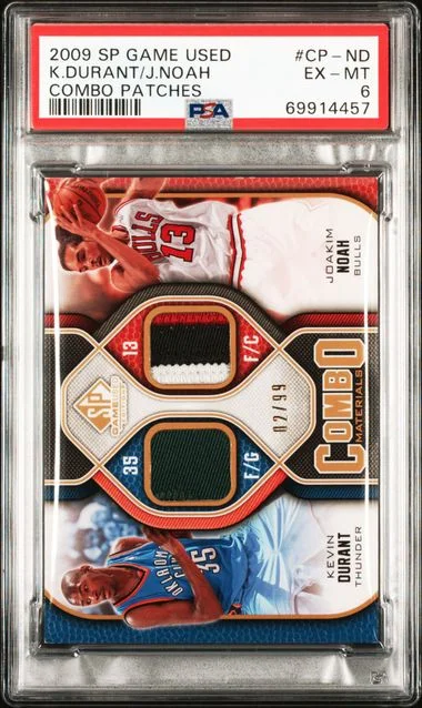 2009-10 Upper Deck SP Game Used Joakim Noah/Kevin Durant Combo Patches #CP-ND card image