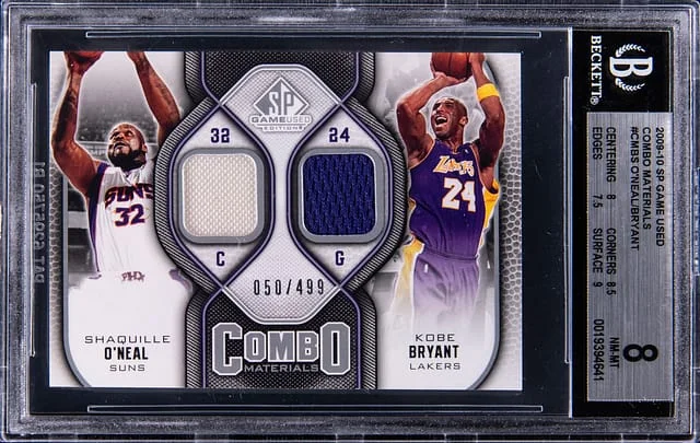 2009-10 Upper Deck SP Game Used Kobe Bryant/Shaquille O'Neal Game-Used Combo Materials #CM-BS card image