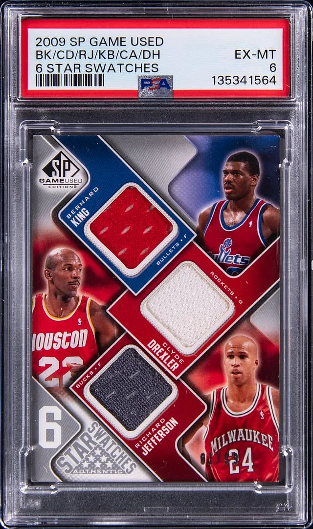 2009-10 Upper Deck SP Game Used Star Swatches King/Drexler/Jefferson/Bryant/Anthony/Harris #6 card image