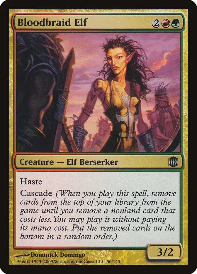 2009 Alara Reborn Bloodbraid Elf uncommon #50 unlisted card image