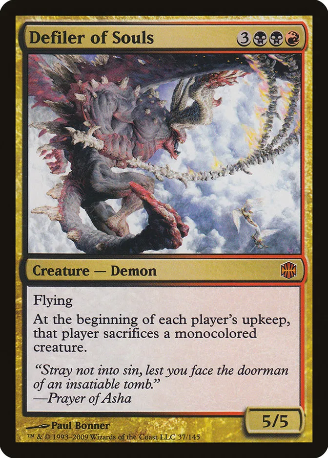 2009 Alara Reborn Defiler of Souls mythic #37 unlisted card image