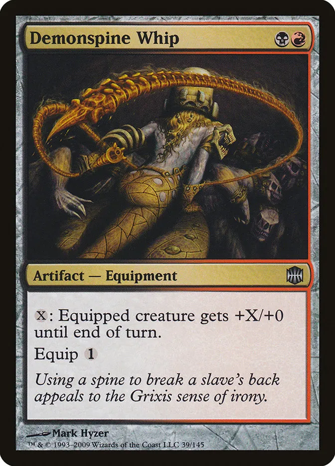 2009 Alara Reborn Demonspine Whip uncommon #39 unlisted card image