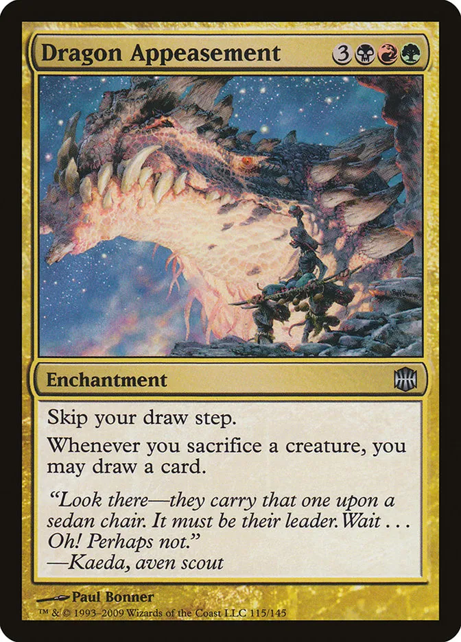 2009 Alara Reborn Dragon Appeasement uncommon #115 unlisted card image