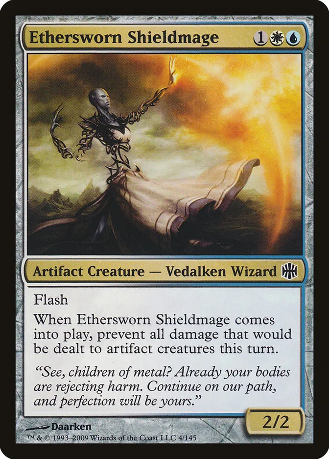 2009 Alara Reborn Ethersworn Shieldmage common #4 unlisted card image