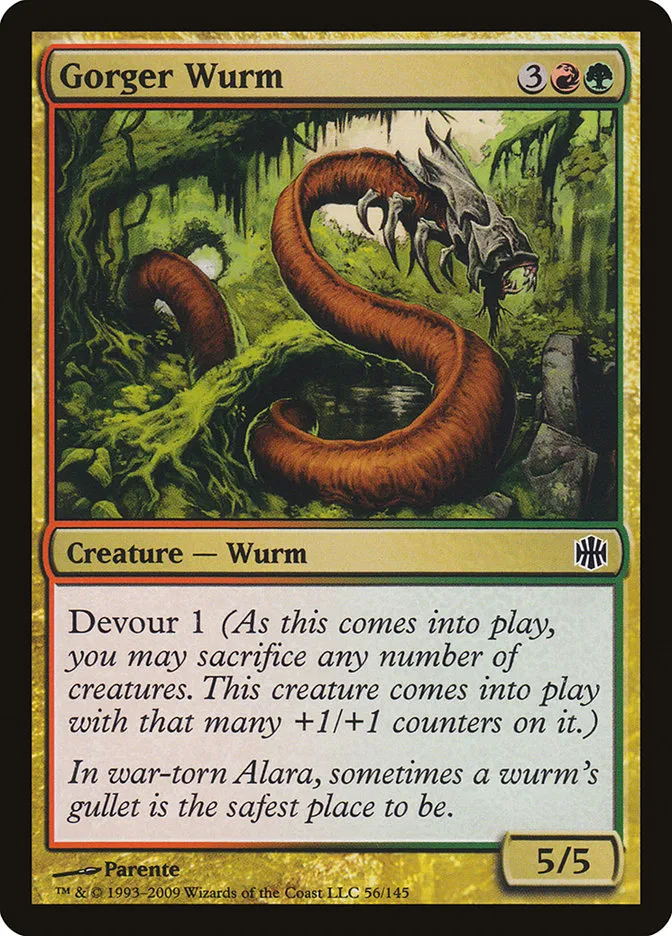 2009 Alara Reborn Gorger Wurm common #56 unlisted card image