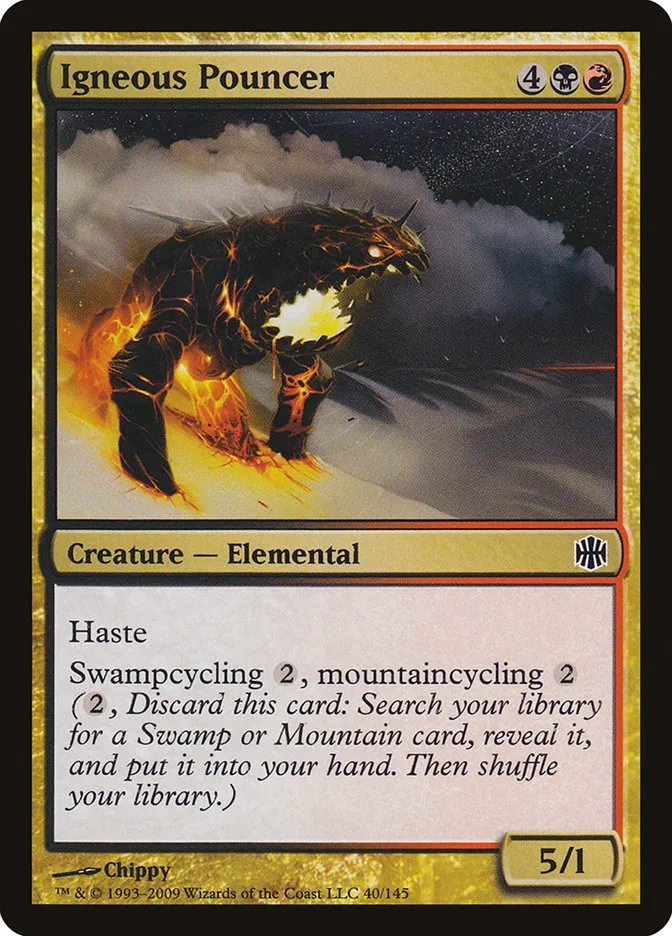 2009 Alara Reborn Igneous Pouncer common #40 unlisted card image