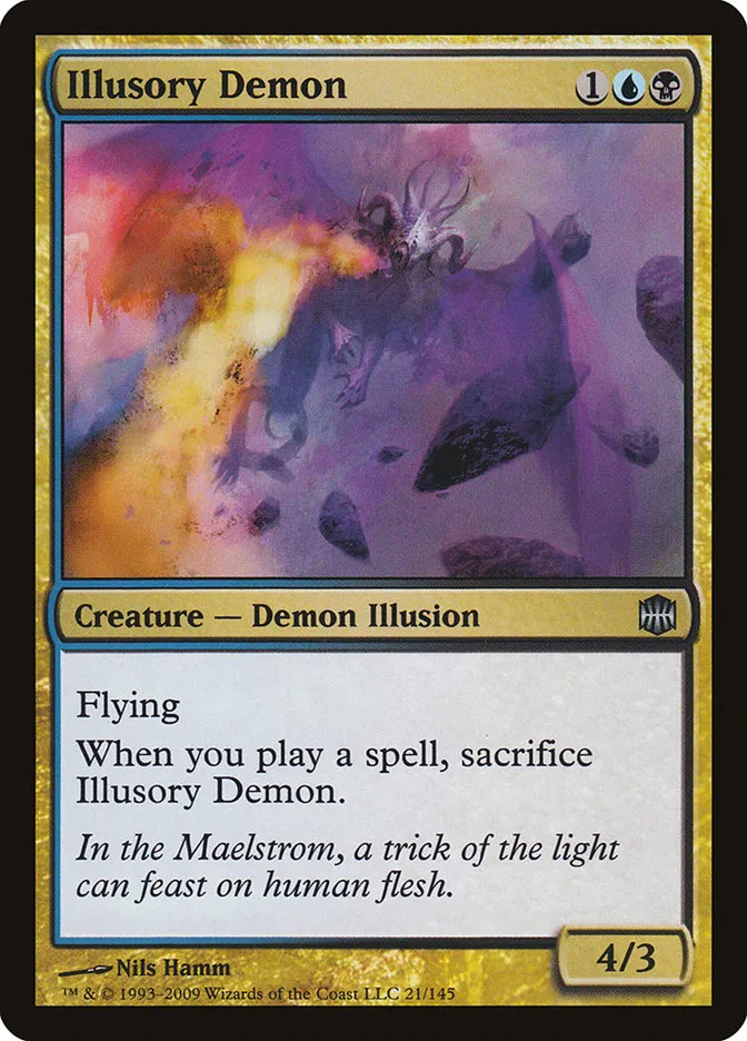 2009 Alara Reborn Illusory Demon uncommon #21 unlisted card image