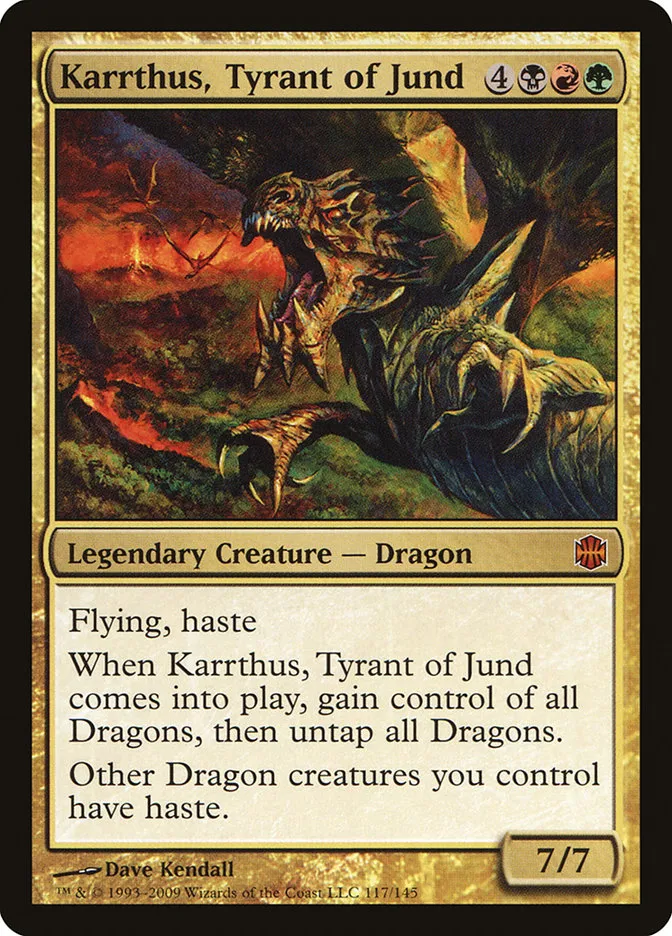 2009 Alara Reborn Karrthus, Tyrant of Jund mythic #117 unlisted card image