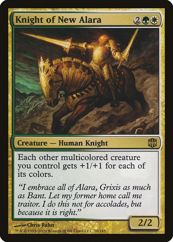 2009 Alara Reborn Knight of New Alara rare #70 unlisted card image