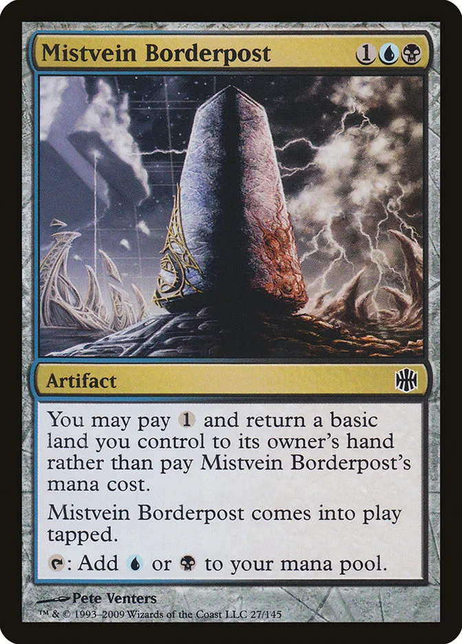 2009 Alara Reborn Mistvein Borderpost common #27 unlisted card image