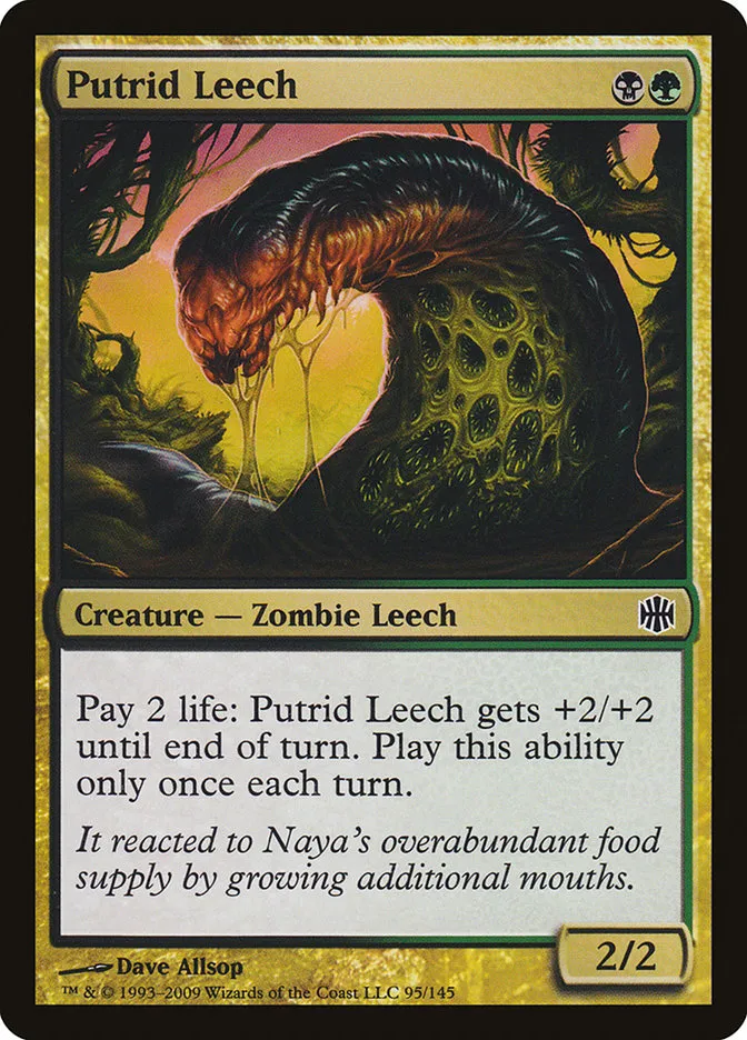 2009 Alara Reborn Putrid Leech common #95 unlisted card image