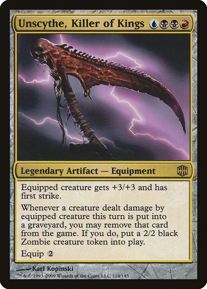 2009 Alara Reborn Unscythe, Killer of Kings rare #114 unlisted card image