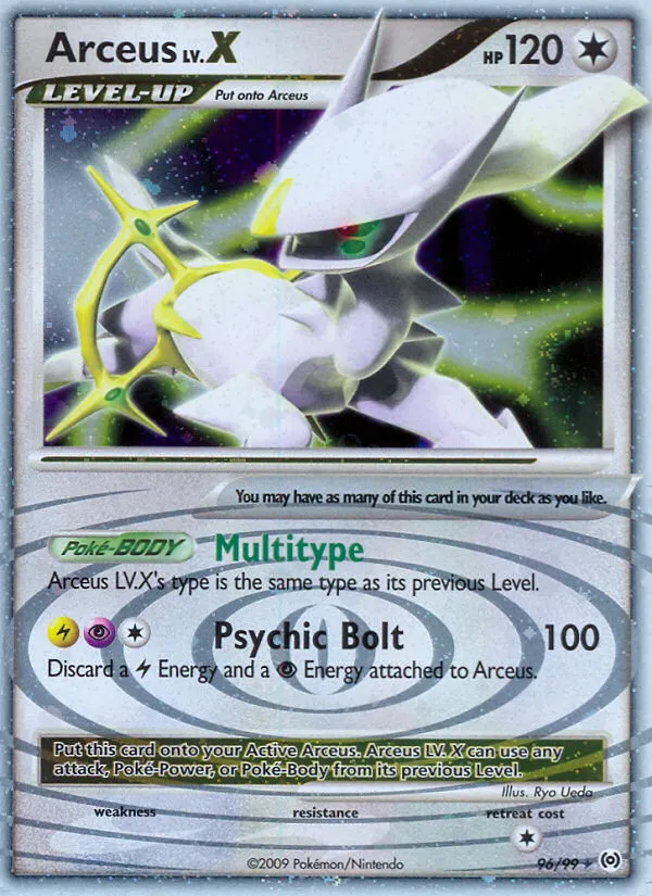 2009 Arceus Arceus LV.X #96/99 Rare Holo LV.X card image