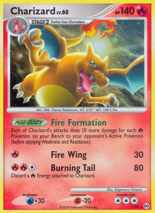 2009 Arceus Charizard Rare Holo #01/99 Rare Holo card image