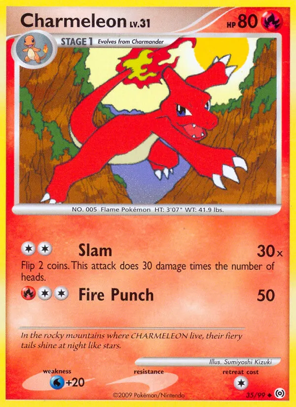 2009 Arceus Charmeleon Uncommon #35/99 Uncommon card image