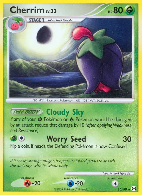 2009 Arceus Cherrim Rare #15/99 Rare card image