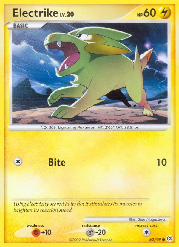 2009 Arceus Electrike Common #62/99 Common card image