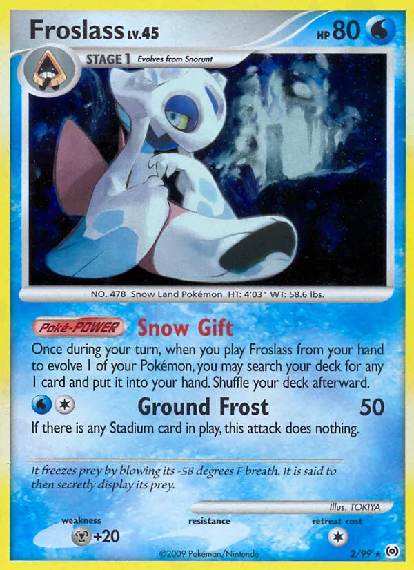 2009 Arceus Froslass Rare Holo #02/99 Rare Holo card image