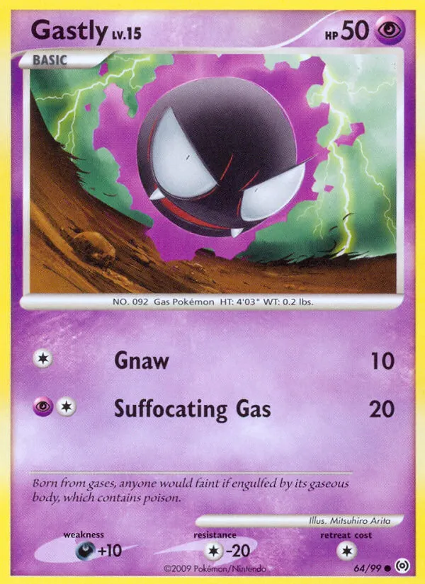 2009 Arceus Gastly Uncommon #36/99 Uncommon card image