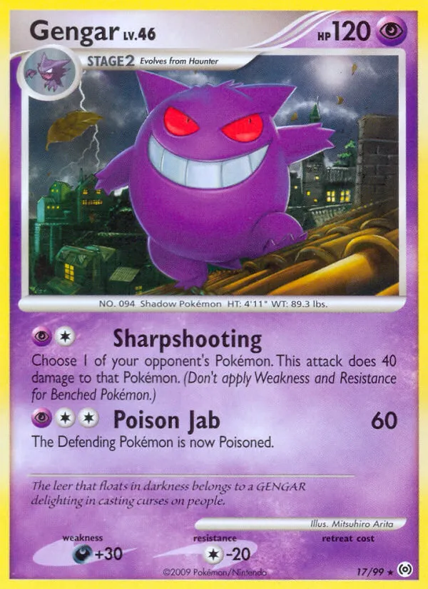 2009 Arceus Gengar #17/99 Rare card image