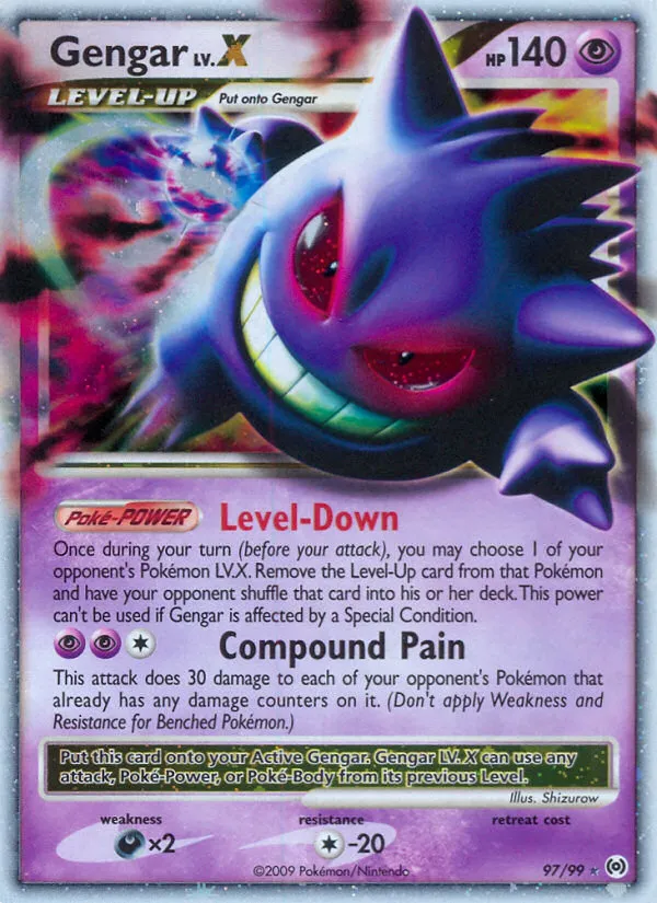 2009 Arceus Gengar LV.X Rare Holo LV.X #97/99 Rare Holo LV.X card image