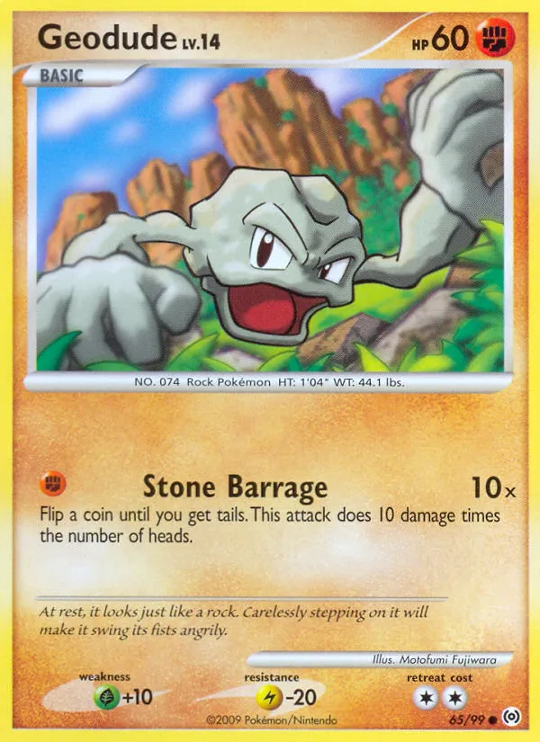 2009 Arceus Geodude Common #65/99 Common card image