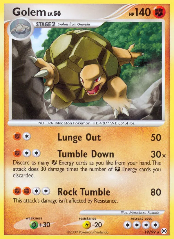 2009 Arceus Golem Rare #19/99 Rare card image