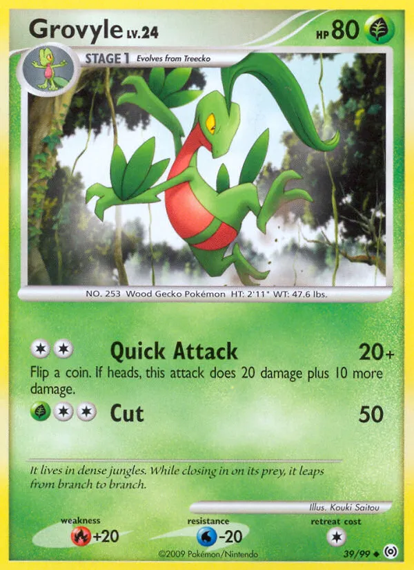 2009 Arceus Grovyle #39/99 Uncommon card image