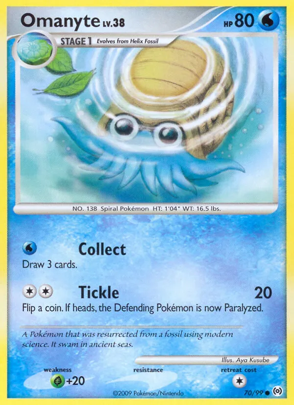 2009 Arceus Omanyte Common #70/99 Common card image
