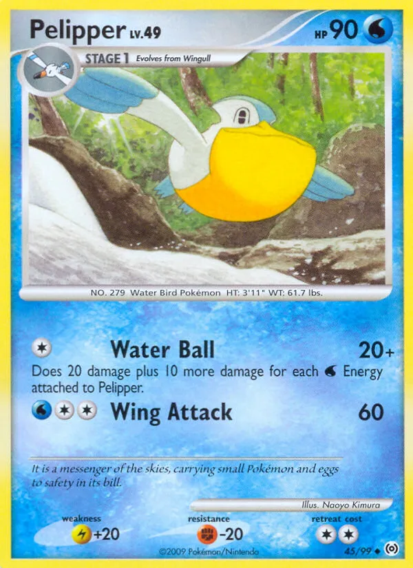 2009 Arceus Pelipper #45/99 Uncommon card image