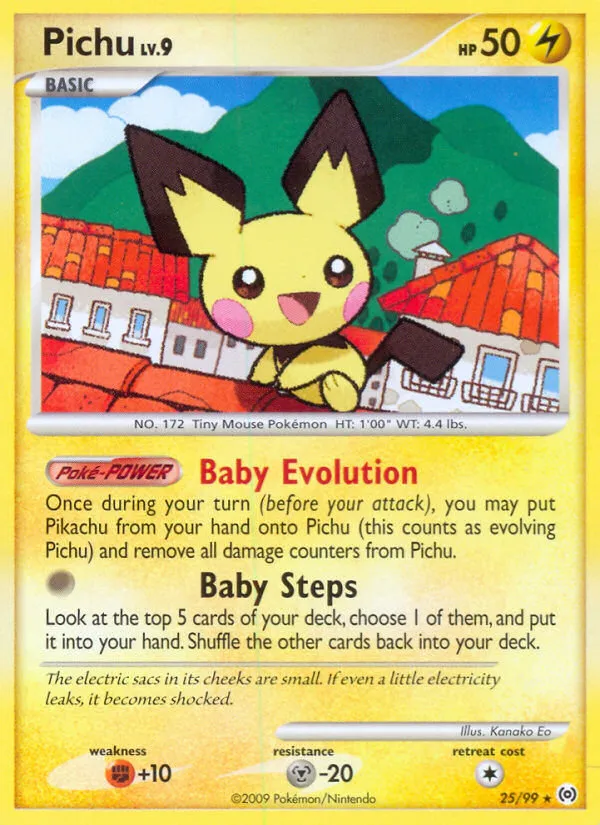 2009 Arceus Pichu Rare #25/99 Rare card image