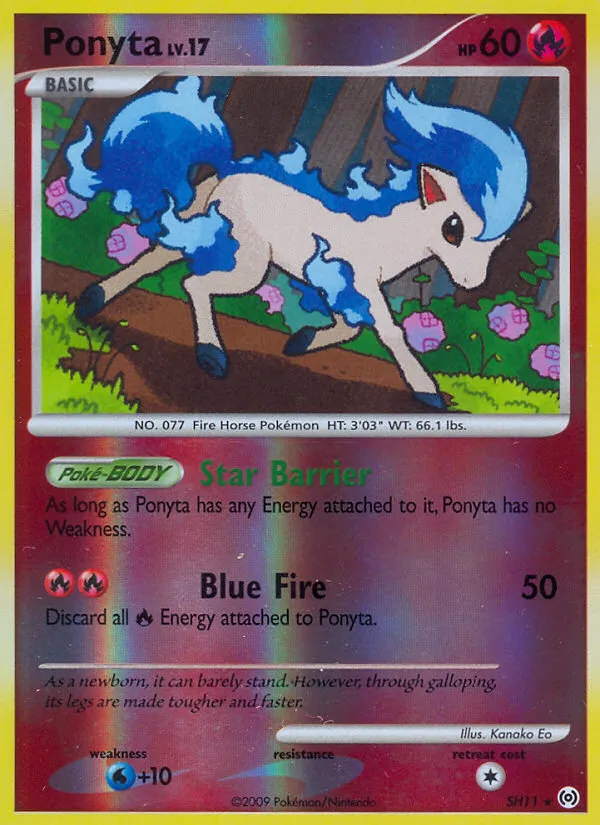 2009 Arceus Ponyta #SH11 Rare card image