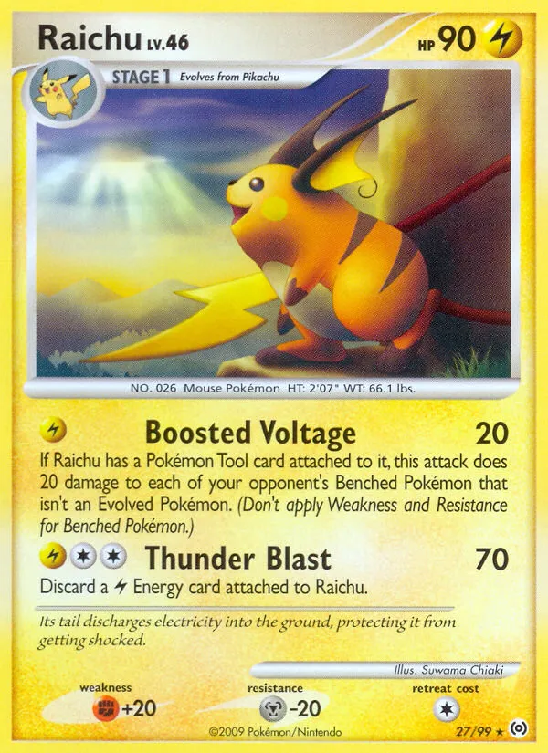 2009 Arceus Raichu Rare #27/99 Rare card image
