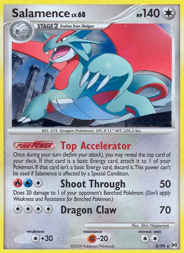 2009 Arceus Salamence Rare Holo #08/99 Rare Holo card image